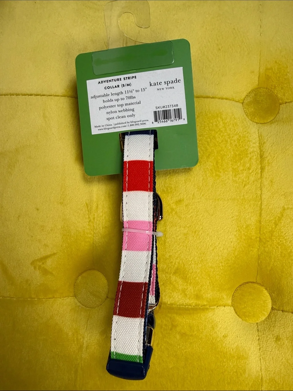 Kate Spade New York Adventure Stripe Dog Collar S/M 11